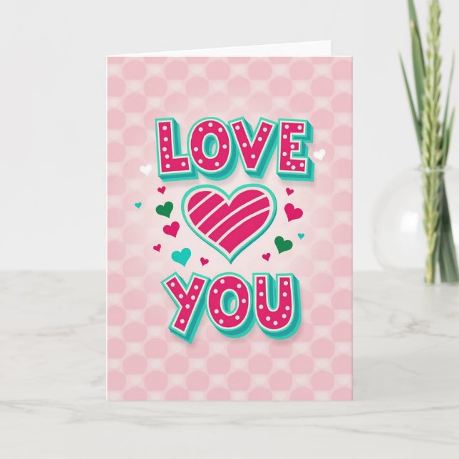 Valentine Love You Heart Card (Front)