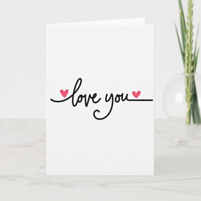 Valentine Love You Minimal Card (Front)