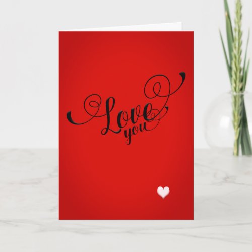 Valentine Love You On Red Holiday Card