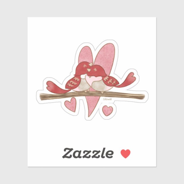 Valentine Lovebirds Sticker (Sheet)