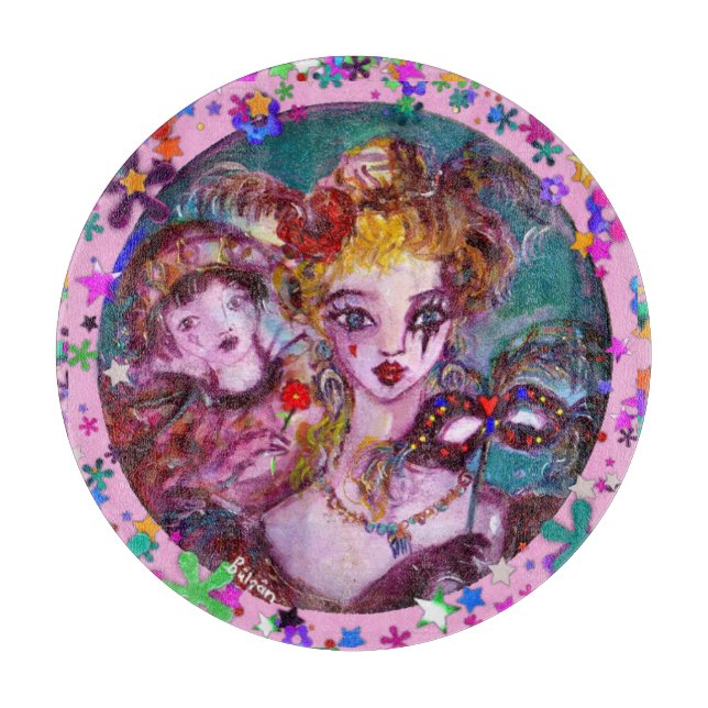 VALENTINE LOVERS VENETIAN MASQUERADE PARTY  CUTTING BOARD (Front)