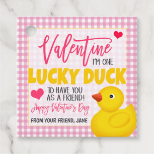 Valentine Lucky Duck Gift Tag