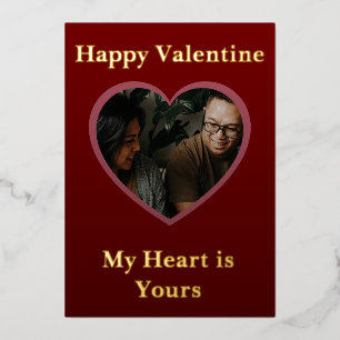 Valentine Magic Hearts Photopop Foil Holiday Card