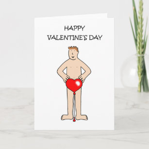 Valentine Man with Balloon Humor Card
