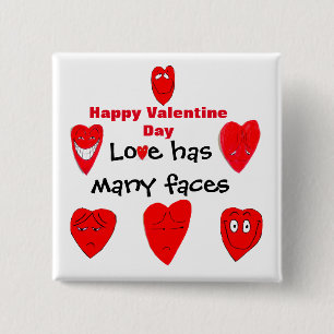 VALENTINE MANY FACES OF LOVE button