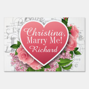 Valentine Marriage Proposal Yard Sign - SRF