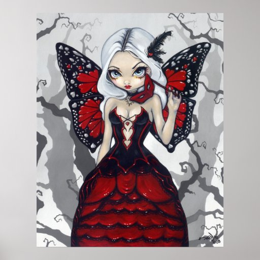 Valentine Masquerade gothic fairy Art Print | Zazzle