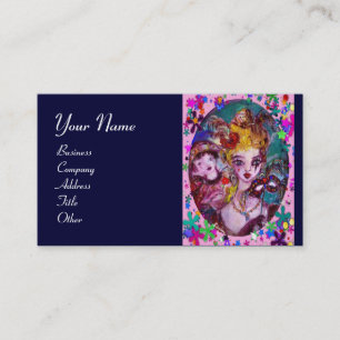 VALENTINE MASQUERADE MASKS ,CONFETTI,pink blue Business Card