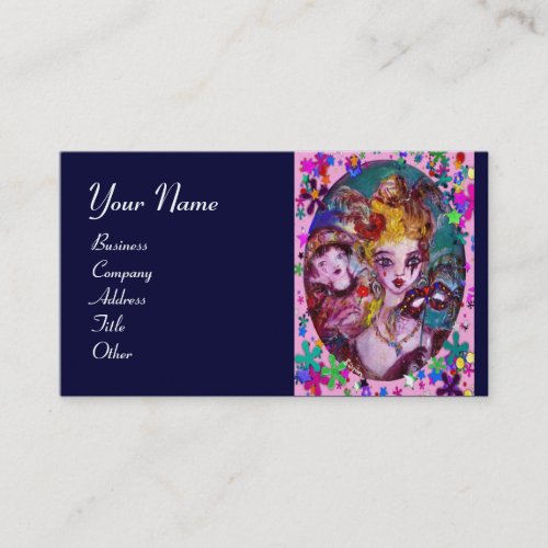 VALENTINE MASQUERADE MASKS CONFETTIpink blue Business Card