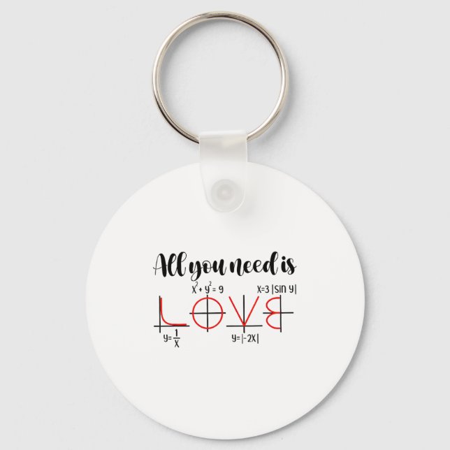 Valentine Math Humor For Teachers Students  Keychain (Front)