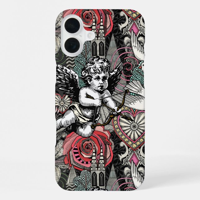 valentine maximalism col dark iphone case (Back)