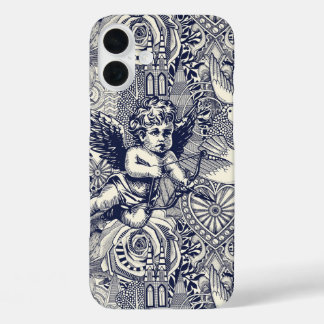 valentine maximalism navy blue pearl iPhone 16 plus case