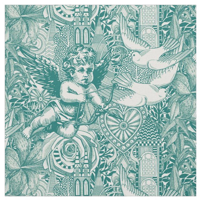 valentine maximalism veridian pearl fabric (Swatch)