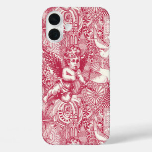 valentine maximalism viva magenta half pearl iPhone 16 plus case