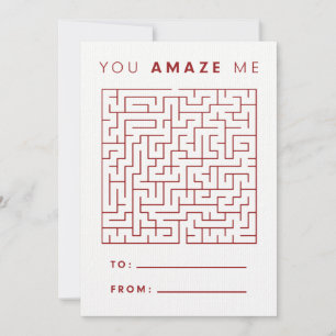 Valentine Maze and Word Search Card