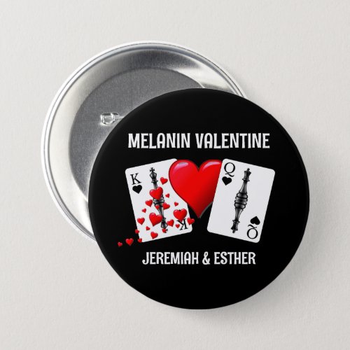 Valentine MELANIN QUEEN KING PLAYING CARDS Couples Button