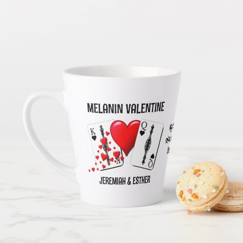 Valentine MELANIN QUEEN KING PLAYING CARDS Couples Latte Mug