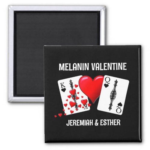 Valentine MELANIN QUEEN KING PLAYING CARDS Couples Magnet