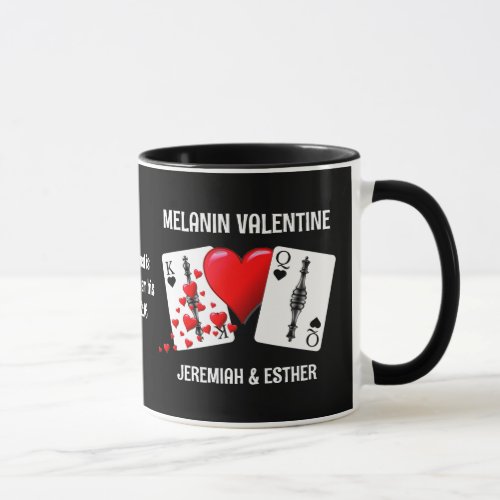 Valentine MELANIN QUEEN KING PLAYING CARDS Couples Mug