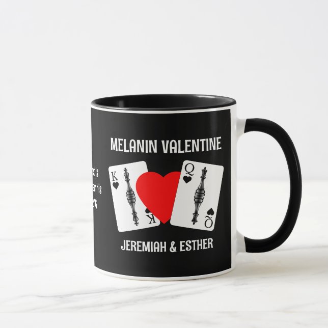 Valentine MELANIN QUEEN KING PLAYING CARDS Couples Mug (Right)