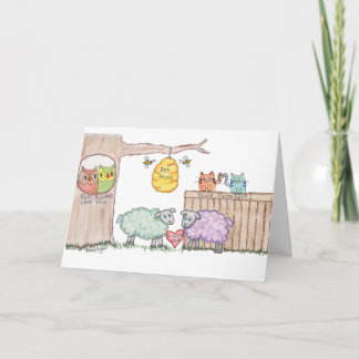 Valentine Message from animals Holiday Card