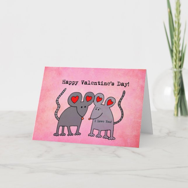 Valentine Mice Holiday Card (Front)