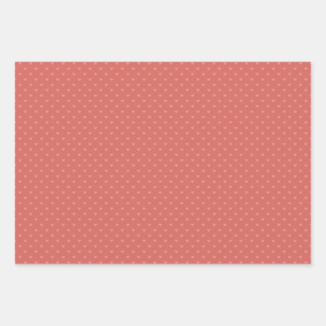 Valentine Mini Hearts Wrapping Paper Sheets (Front)