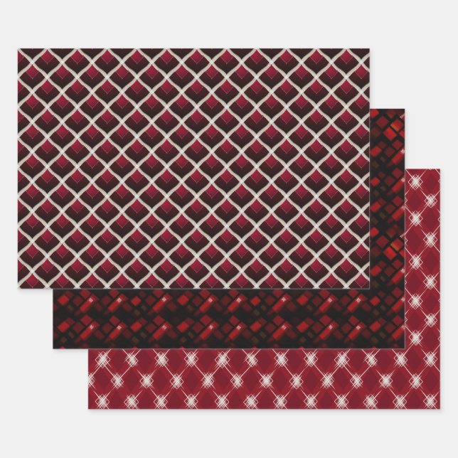 Valentine Modern Argyle Pattern Set No4 Wrapping Paper Sheets (Set)