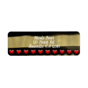 Valentine Modern Black Bow Gold Paint Sweet 16 Label