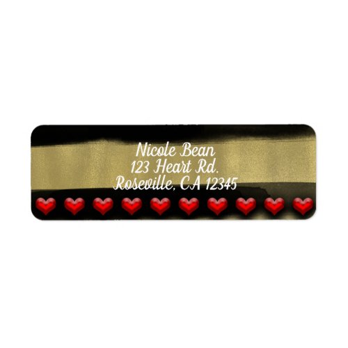 Valentine Modern Black Bow Gold Paint Sweet 16 Label