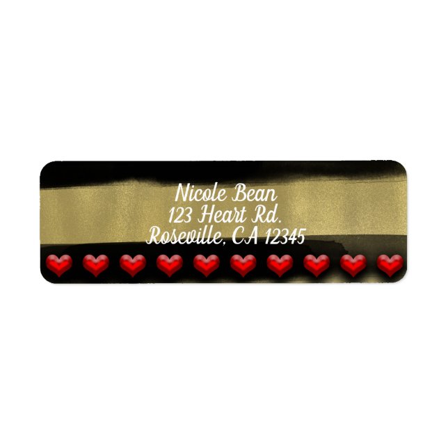 Valentine Modern Black Bow Gold Paint Sweet 16 Label (Front)