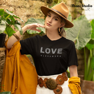 Valentine Modern Black Simple Elegant Typography  T-Shirt