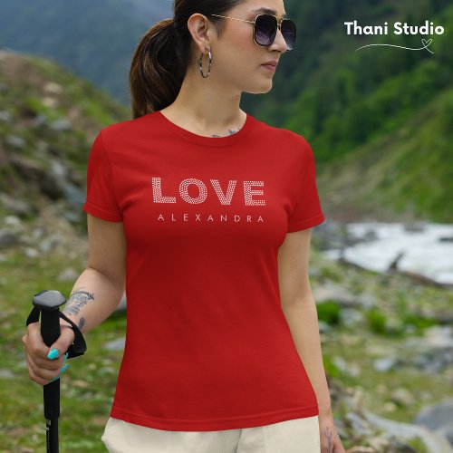 Valentine Modern Red Simple Elegant Typography  T_Shirt