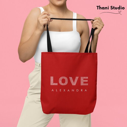 Valentine Modern Red Simple Elegant Typography  Tote Bag