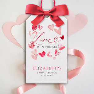 Valentine Modern Whimsical Hearts Bridal Shower Gift Tags