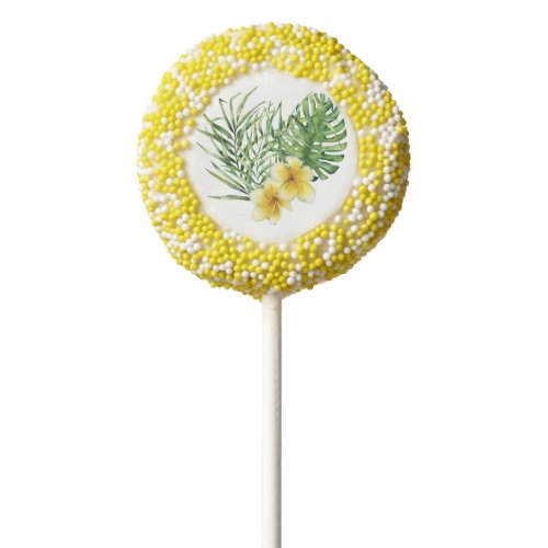 Valentine Modern Yellow Floral Tropical Cute Chocolate Covered Oreo Pop