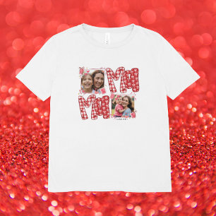 Valentine Mommy and Child Red Plaid Hearts T-Shirt