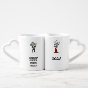 valentine monkey love illustration coffee mug set
