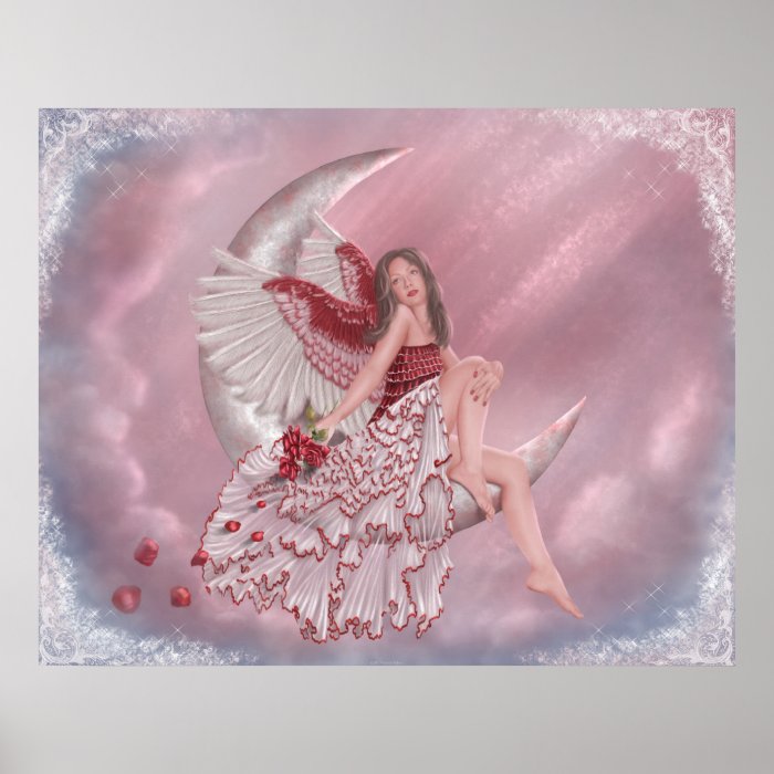 Valentine Moon Angel Print