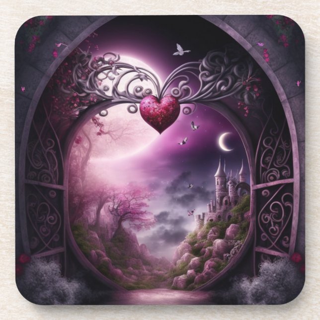 Valentine Moonlight   Beverage Coaster (Front)