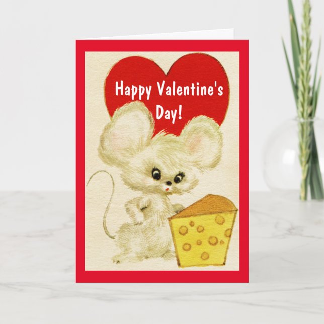 Valentine Mouse Holiday Card (Front)