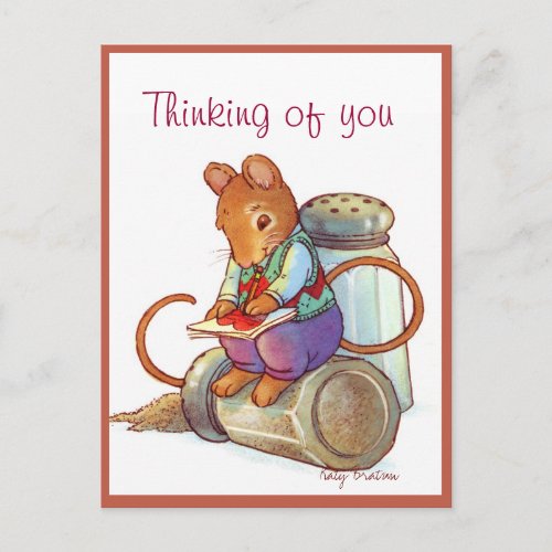Valentine Mouse Love Letter Holiday Postcard
