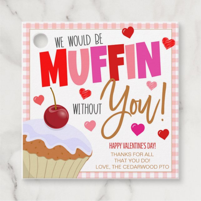 Valentine Muffin Gift Tags (Front)