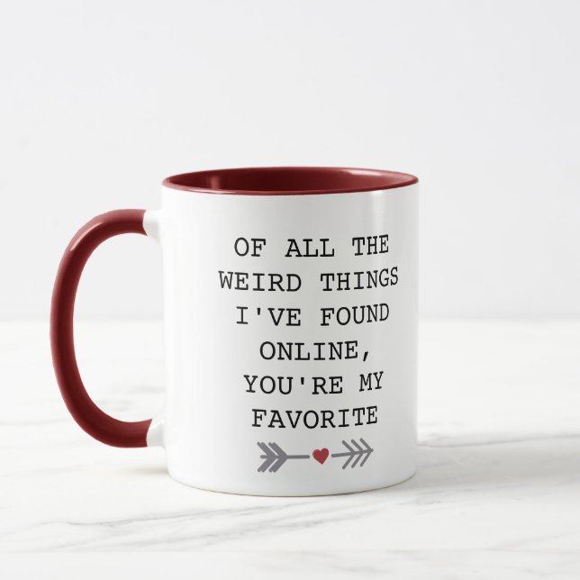 Valentine Mug for Couple who Met Online (Left)