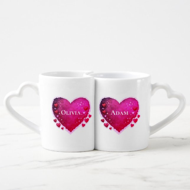 Valentine Mugs Heart Custom Name (Back Nesting)