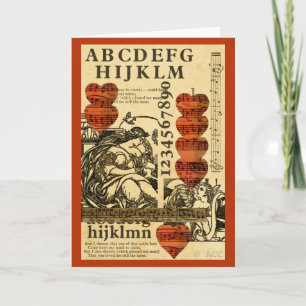 Valentine music hearts holiday card