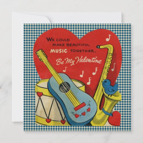 Valentine Music Together Instruments Holiday Card