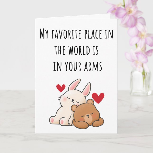 Valentine My Favorite Place in The World Folded Card (Orchid)