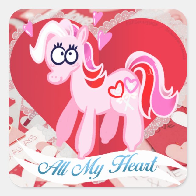 Valentine My Little Pony All My Heart Stickers (Front)