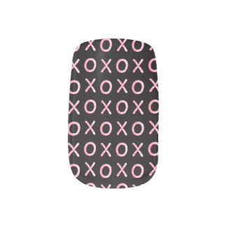 Valentine Nails Black and Pink Minx Nail Art